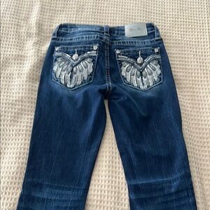 Miss Me Women's Blue Jeans with Embellished Pockets